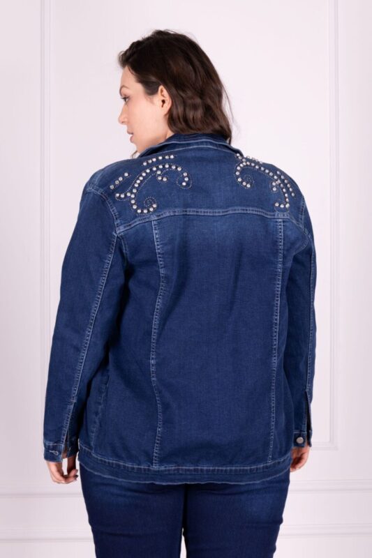 Kurtka jeansowa ozdobne cyrkonie