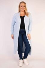 Długi kardigan splot