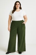 Sztruksowe Spodnie Plus Size z Szerokimi Nogawkami - obrazek 3