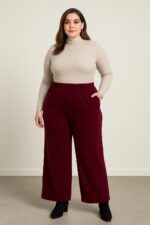 Sztruksowe Spodnie Plus Size z Szerokimi Nogawkami - obrazek 5