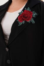 Bawełniana marynarka z  aplikacją kwiatową - obrazek 2