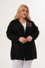 Bawełniana marynarka z  aplikacją kwiatową - obrazek 7