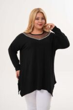 Bluzka sweterkowa z perłami - obrazek 6