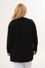 Sweterkowa bluzka z tiulem i aplikacją kwiatową - obrazek 8