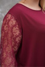 Tunika asymetryczna koronkowa długi rękaw - obrazek 4