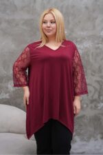 Bluzka z Długim Rękawem i Dekoltem w Serek - obrazek 2