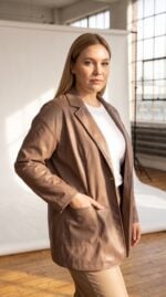 MARYNARKA DAMSKA EKO SKÓRKA - obrazek 5